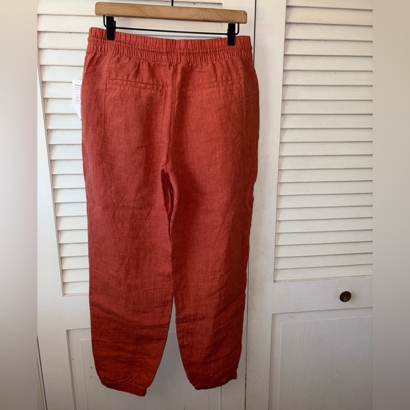 Athleta Retreat Linen Pant Rust Red Size 8 NWT - Picture 5 of 7